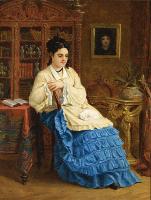 Paul Desire Trouillebert - Femme en robe bleue revant